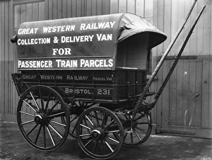 Cart Prints: Single Horse Drawn Passenger Train Parcels Van, 1900