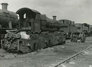Locomotive Works Gallery: Steam locomotives waiting to be scrapped lined up in the Concentration Yard at Swindon Works in 1952