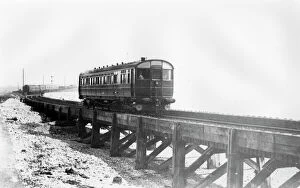 Penzance Gallery: Steam rail motor approaching Penzance Station, c.1915