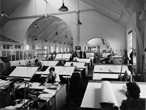 Offices and Stores Collection: Swindon Works Drawing Office, c. 1959