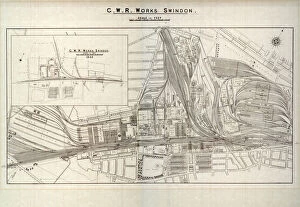 1900s Collection: Swindon Works Map, c.1940s