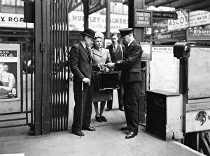 Ticket barrier at Paddington Station, London, c.1940