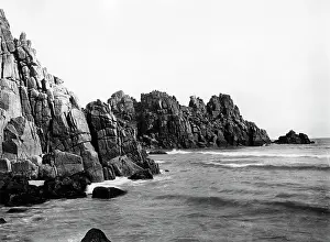 Cornwall Prints: Treen Castle Rocks near Porthcurno, Cornwall, 1924