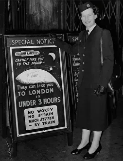Vera Bray, Rail Travel Advisor, Cardiff Station 1957
