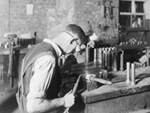 Bomb Gallery: Welding Containers for Bombs, K Shop, 1940