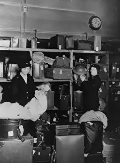 Female Prints: Women porters working in the left luggage office at Paddington station, during WWII