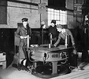 Swindon Works Gallery: Women war workers making ammunition shells in 24F Shop, 1943